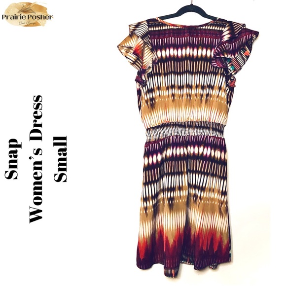 Snap, Dress, Women’s Small, Purple/Brown, EUC, PrairieposherCA - Picture 2 of 3